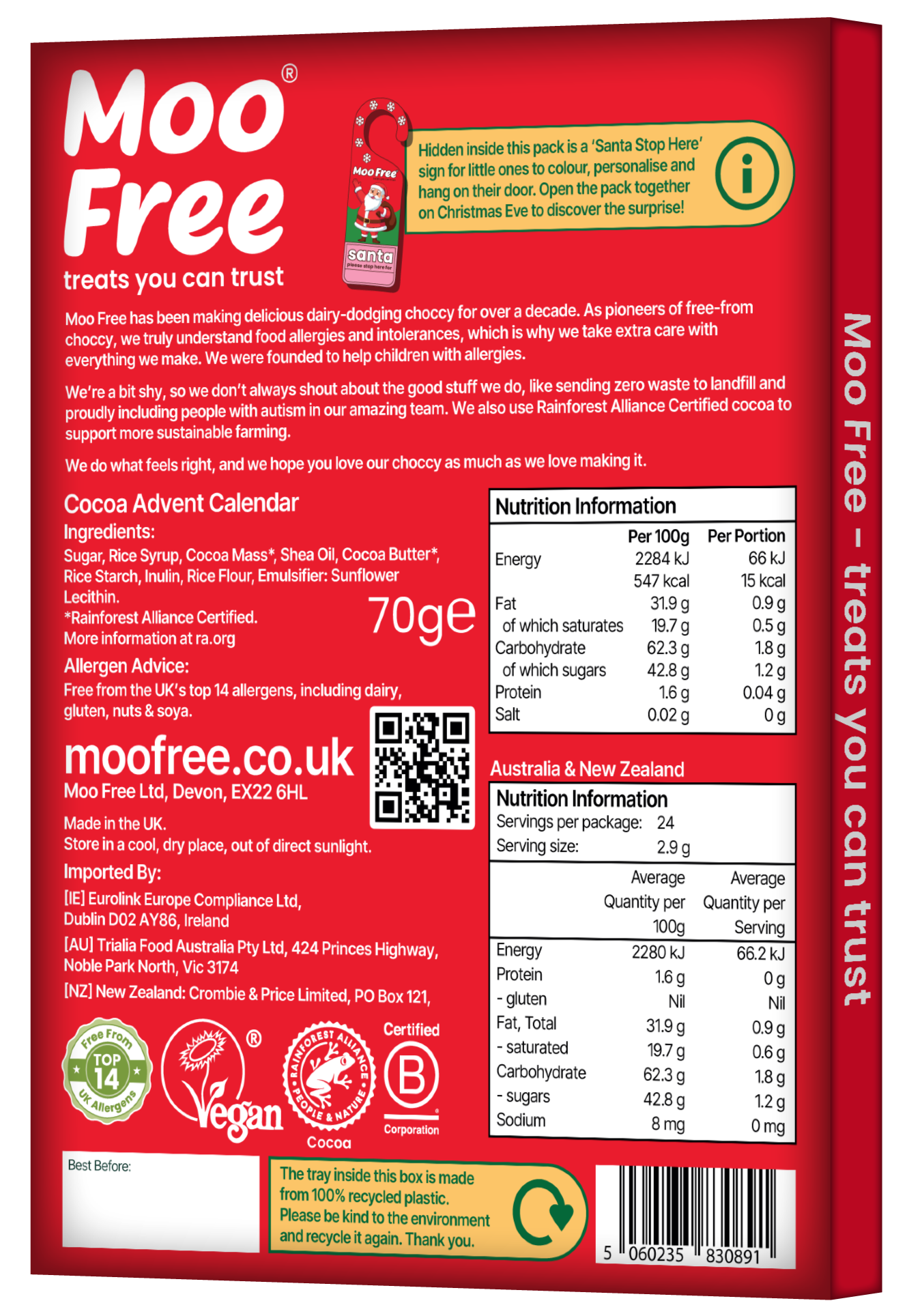 Christmas: Free-From Milk Chocolate Advent Calendar