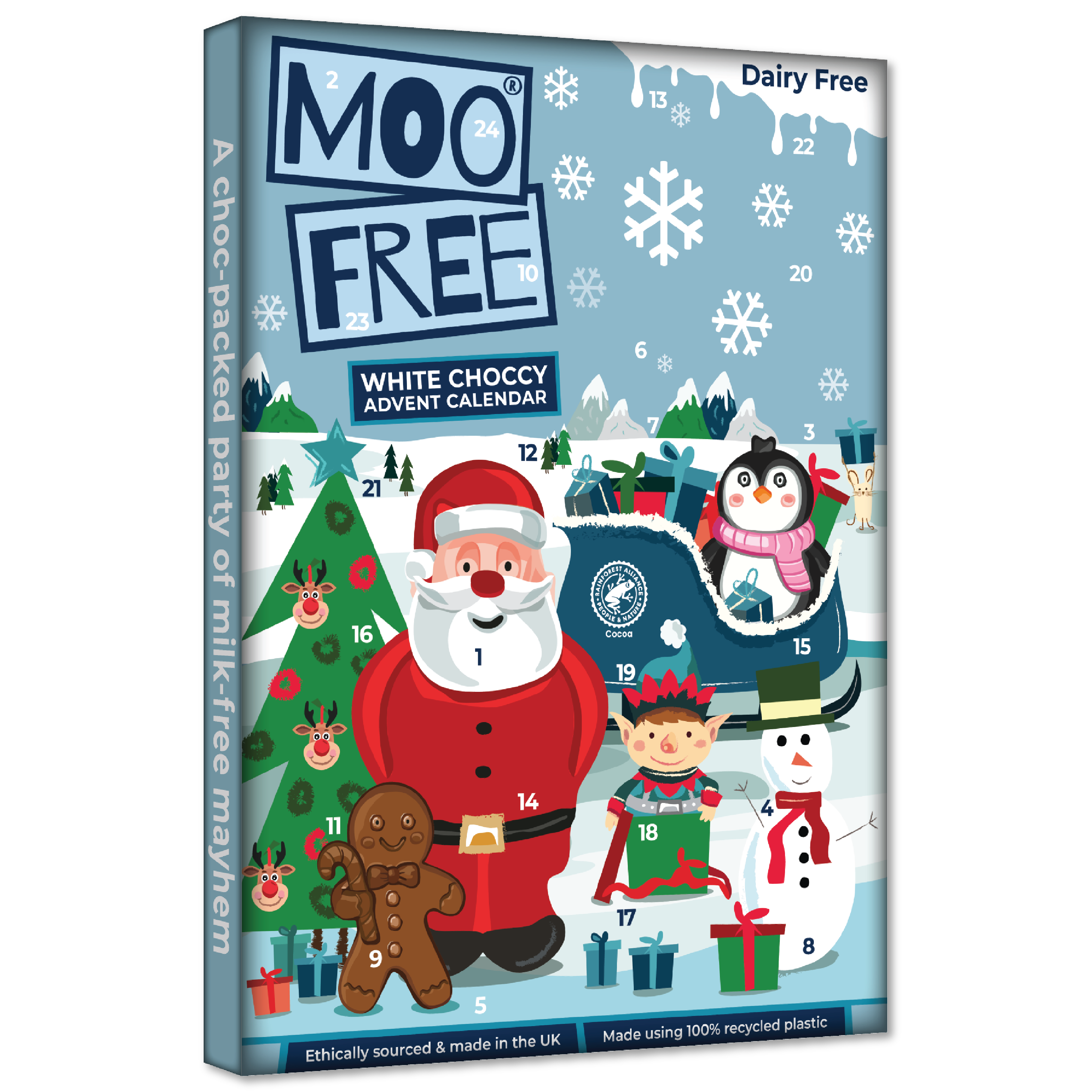 Dairy Free, Vegan White Chocolate Advent Calendar Moo Free