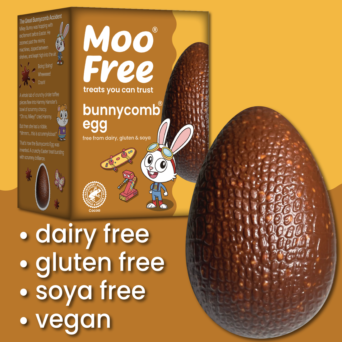 Easter: Free-From & Vegan Bunnycomb Easter Egg (85g)
