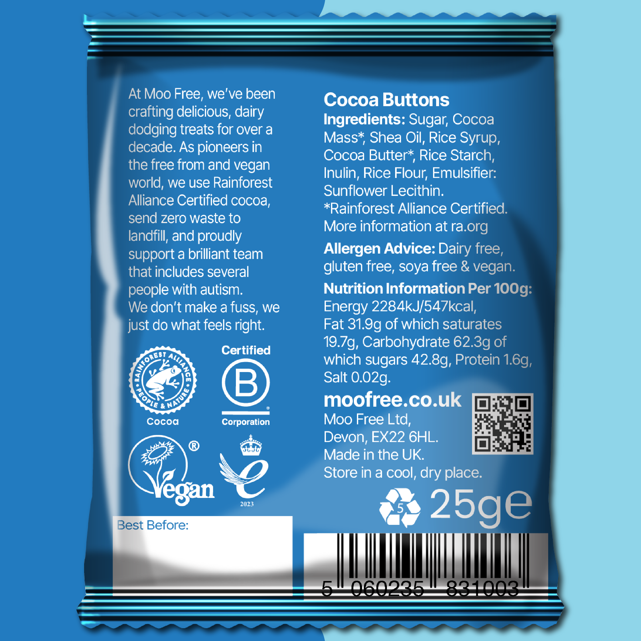 Buttons: Dairy Free & Vegan Milk Chocolate Buttons (25g)