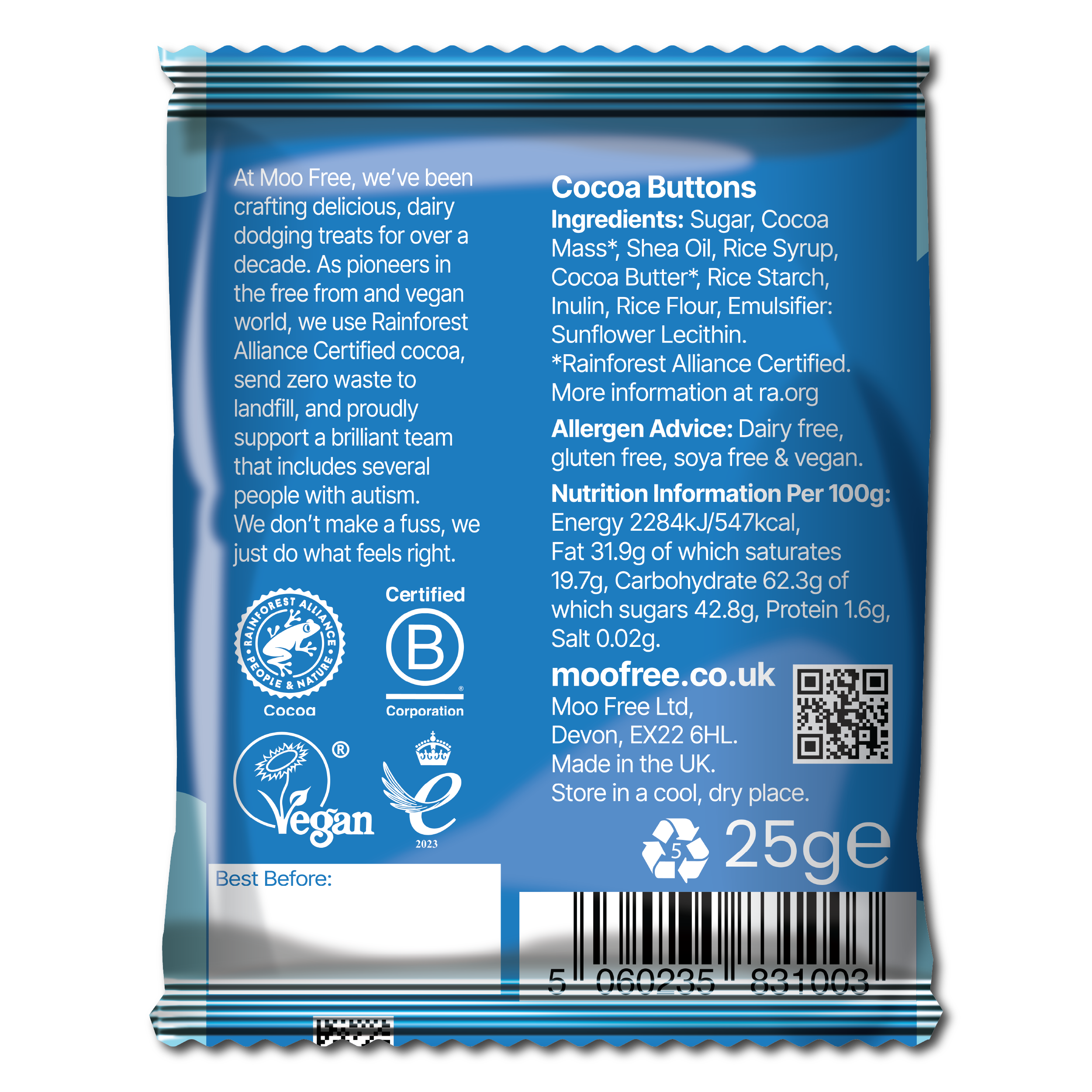 Buttons: Dairy Free & Vegan Milk Chocolate Buttons (25g)