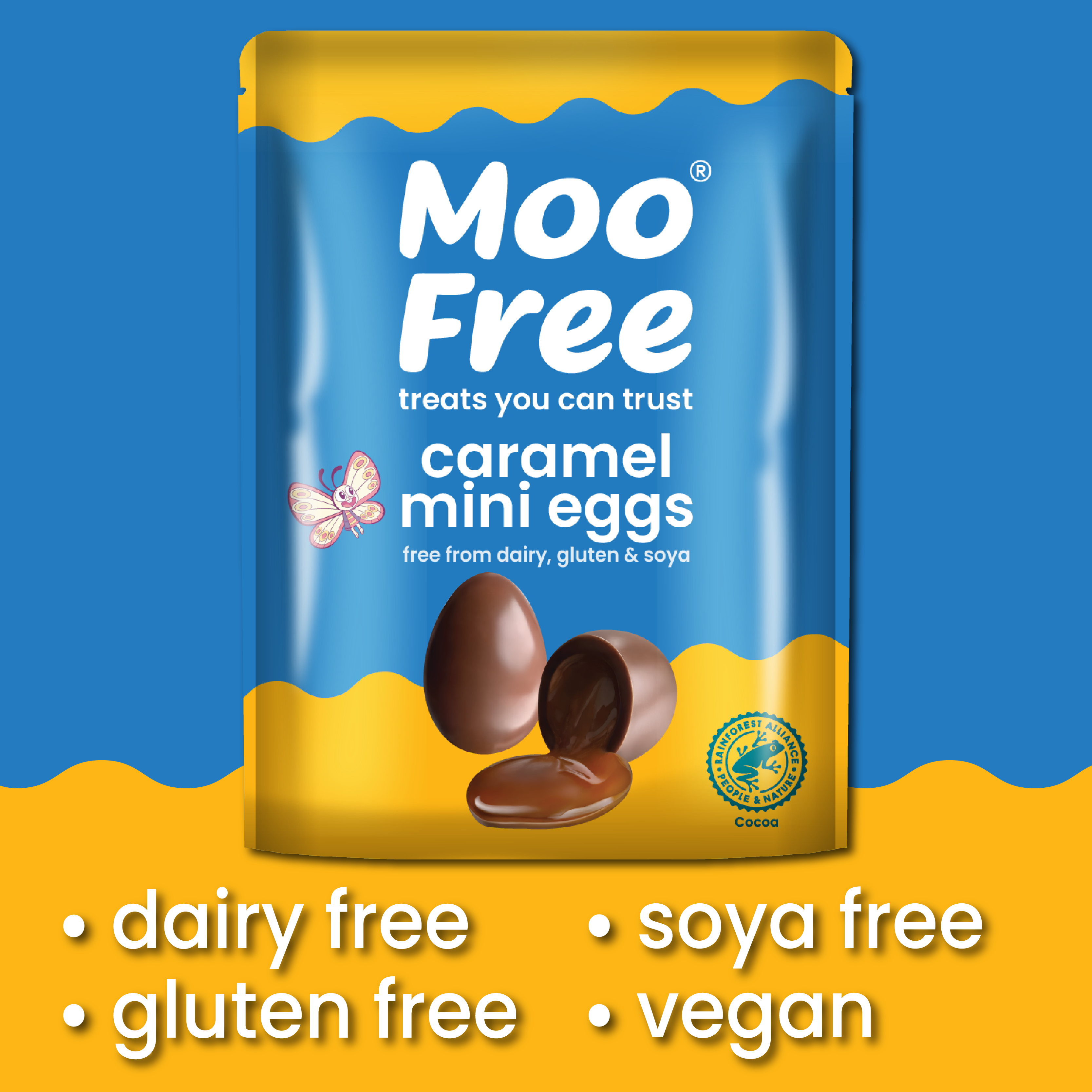 Easter: Free-From & Vegan Milk Chocolate Caramel Filled Mini Eggs (84g)