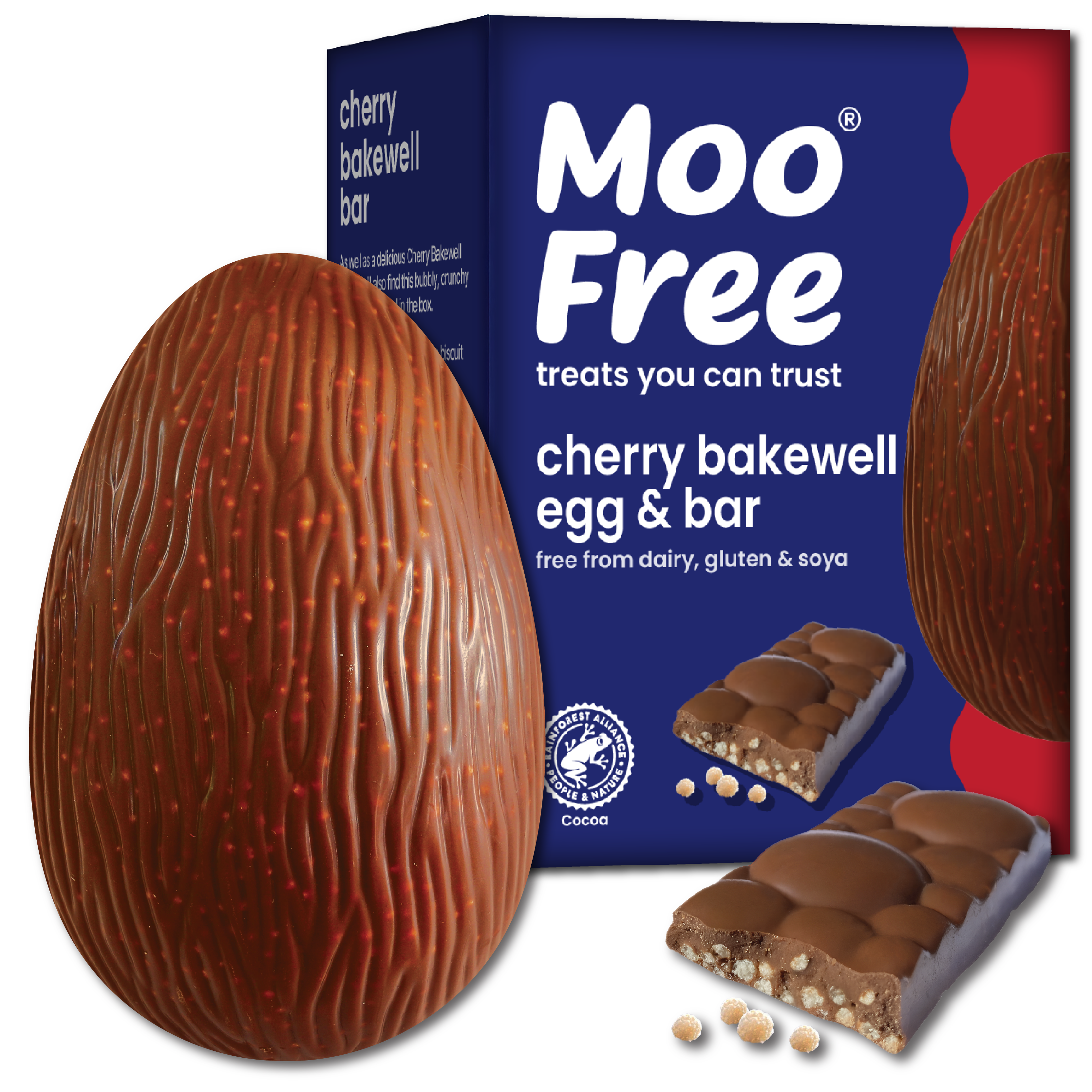 Easter: Free-From & Vegan Cherry Bakewell Easter Egg with Cherry Bakewell Bar (135g)