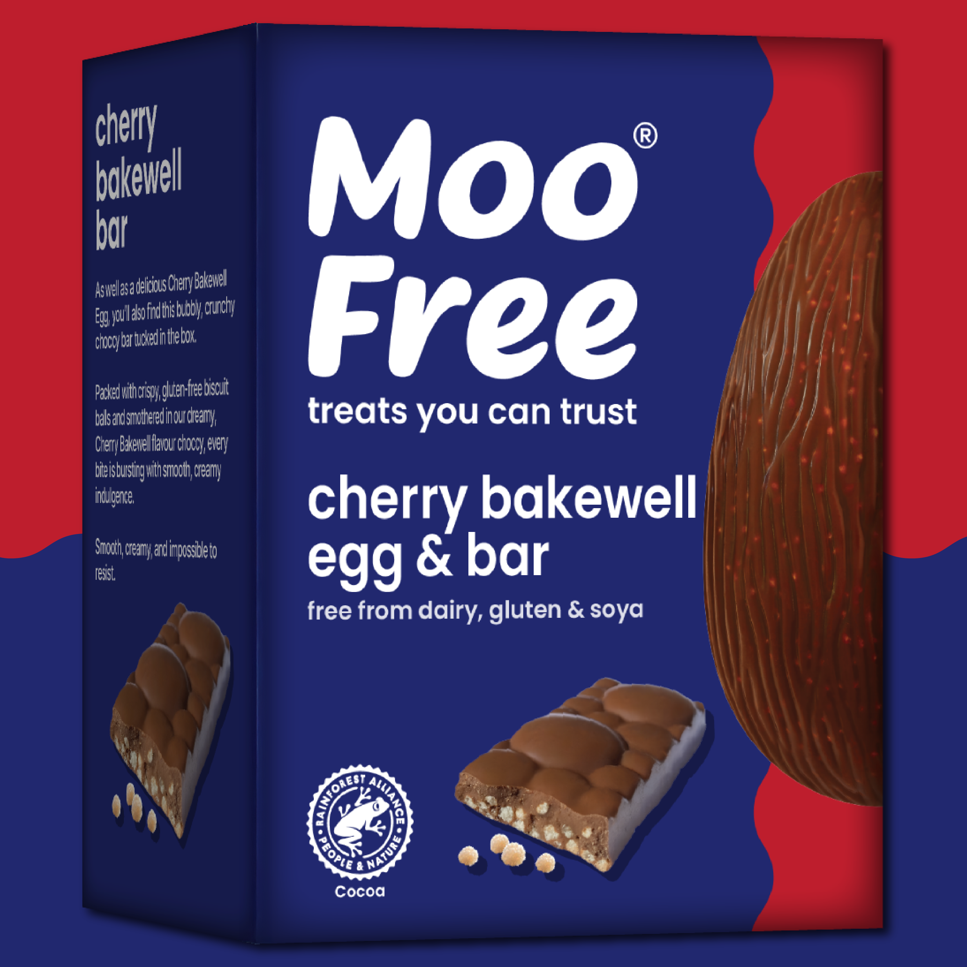 Easter: Free-From & Vegan Cherry Bakewell Easter Egg with Cherry Bakewell Bar (135g)