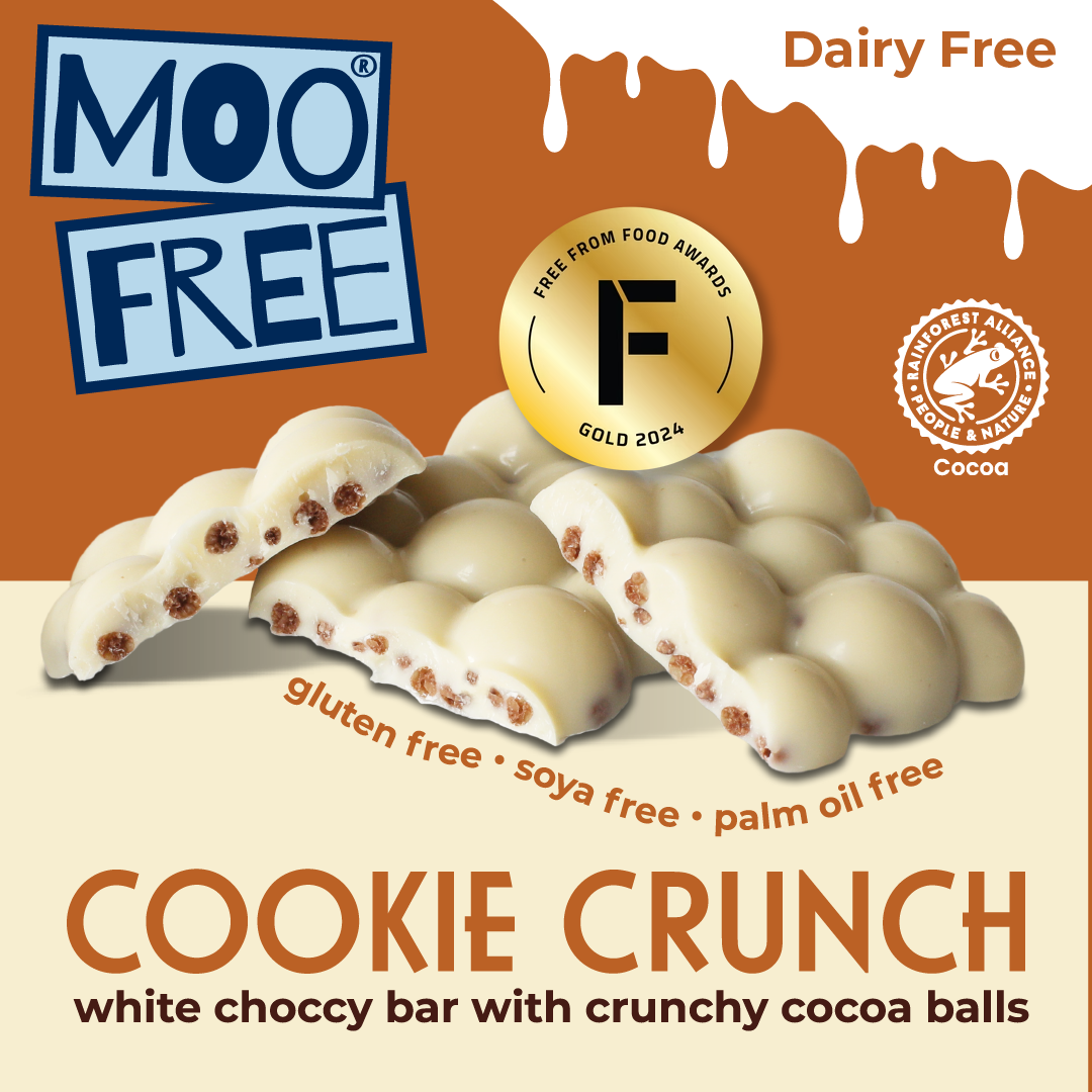 Snack Bars: Dairy Free & Vegan Cookie Crunch White Chocolate Bars (35g)
