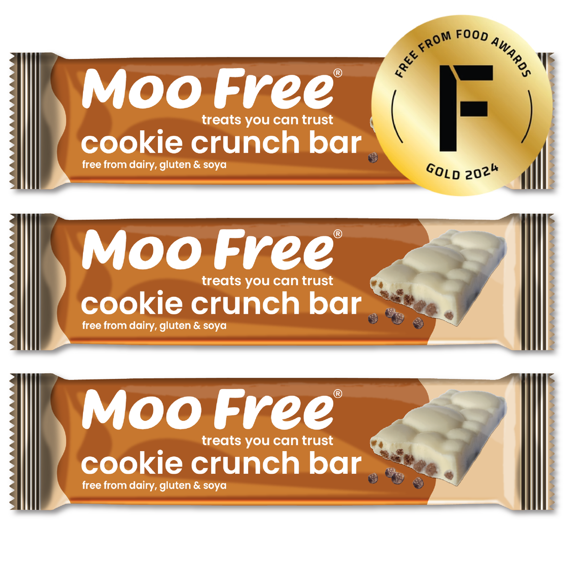 Snack Bars: Dairy Free & Vegan Cookie Crunch White Chocolate Bars (35g)