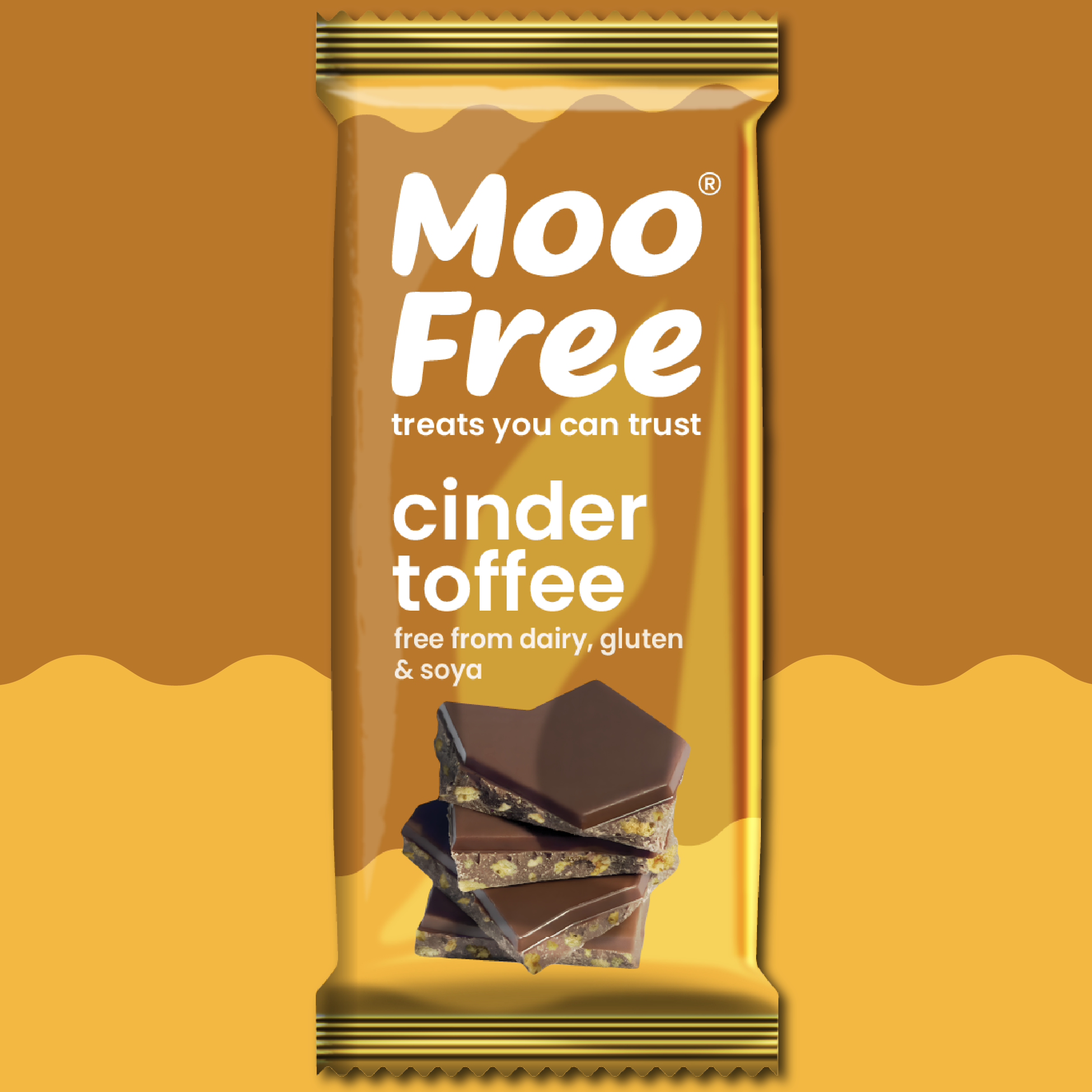 Large Bars: Dairy Free & Vegan Cinder Toffee Chocolate Bar (80g) x 2