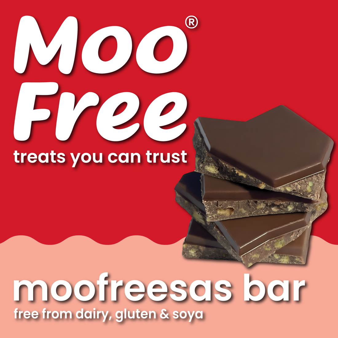 Large Bars: Dairy Free & Vegan Moofreesas Chocolate Bar (80g) x 2