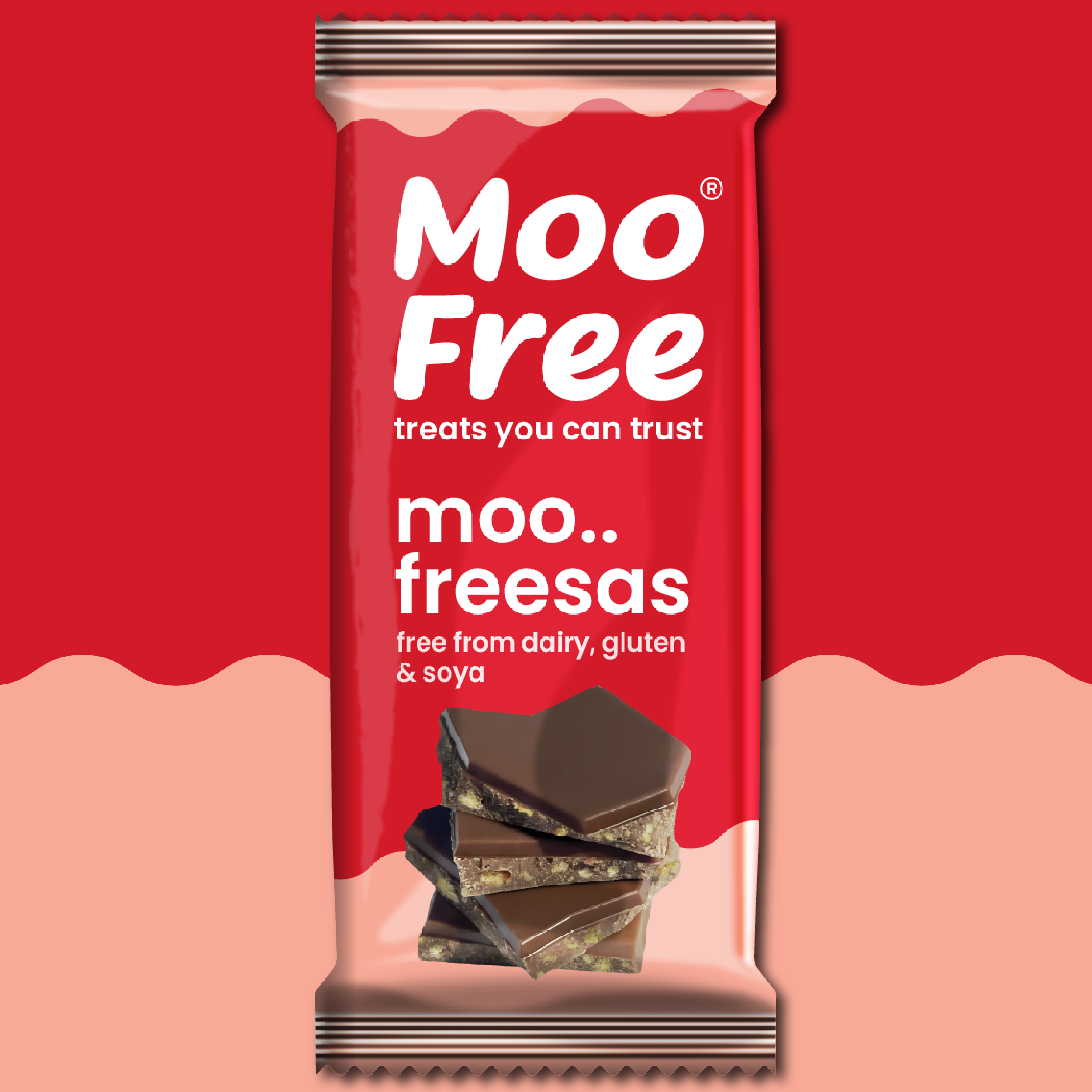 Large Bars: Dairy Free & Vegan Moofreesas Chocolate Bar (80g) x 2