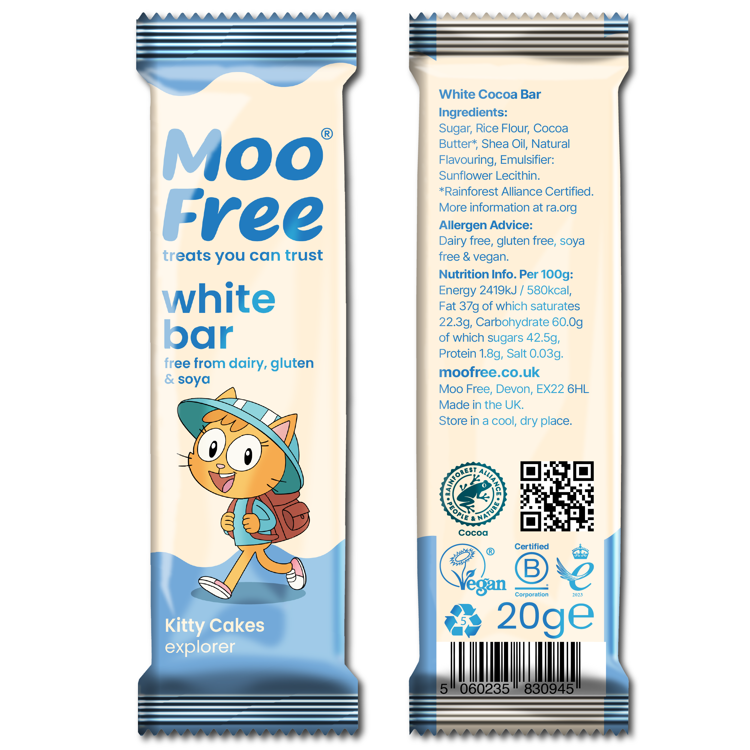 Mini Moo: Dairy Free & Vegan White Chocolate Bars (20g)