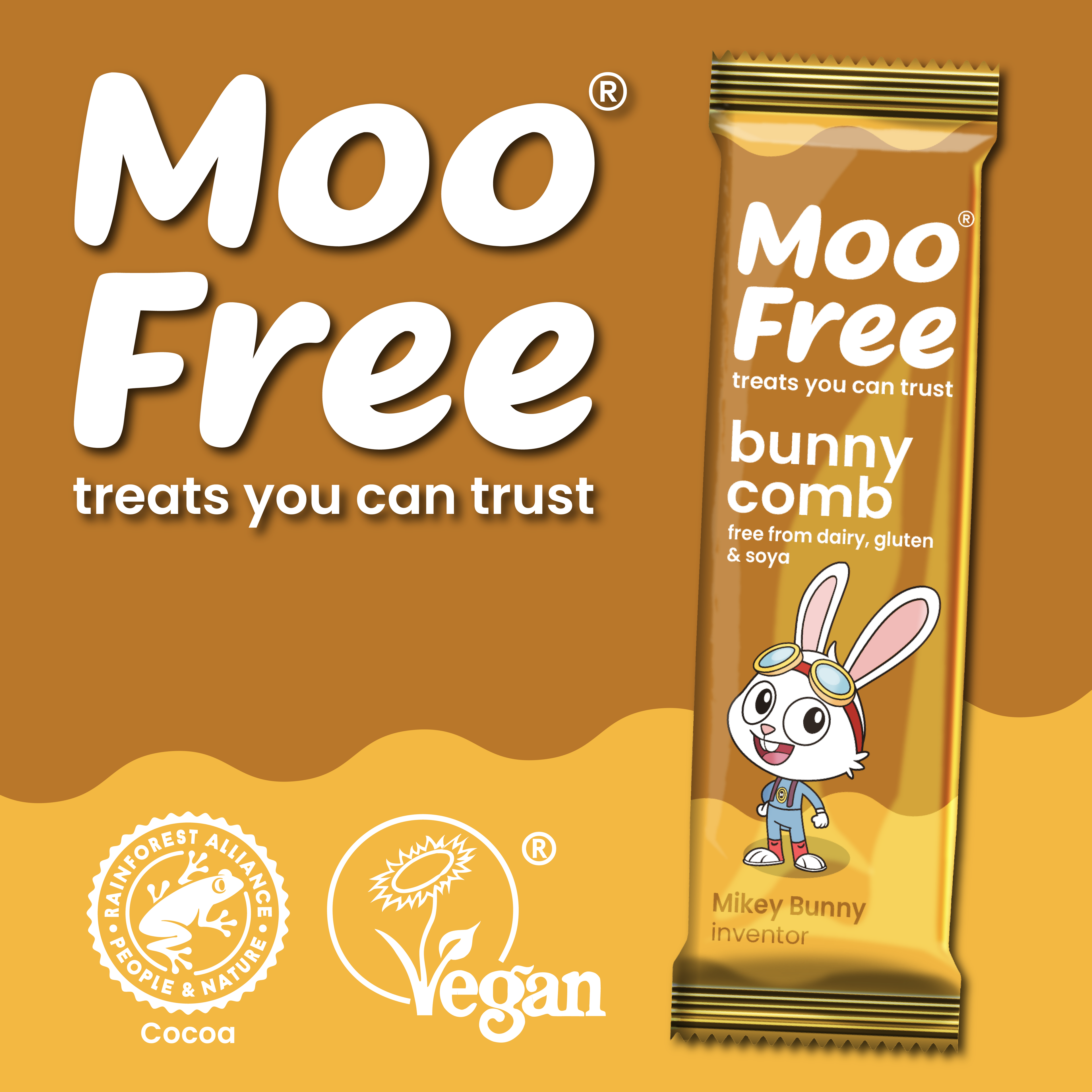 Mini Moo: Dairy Free & Vegan Bunnycomb Bars (20g)