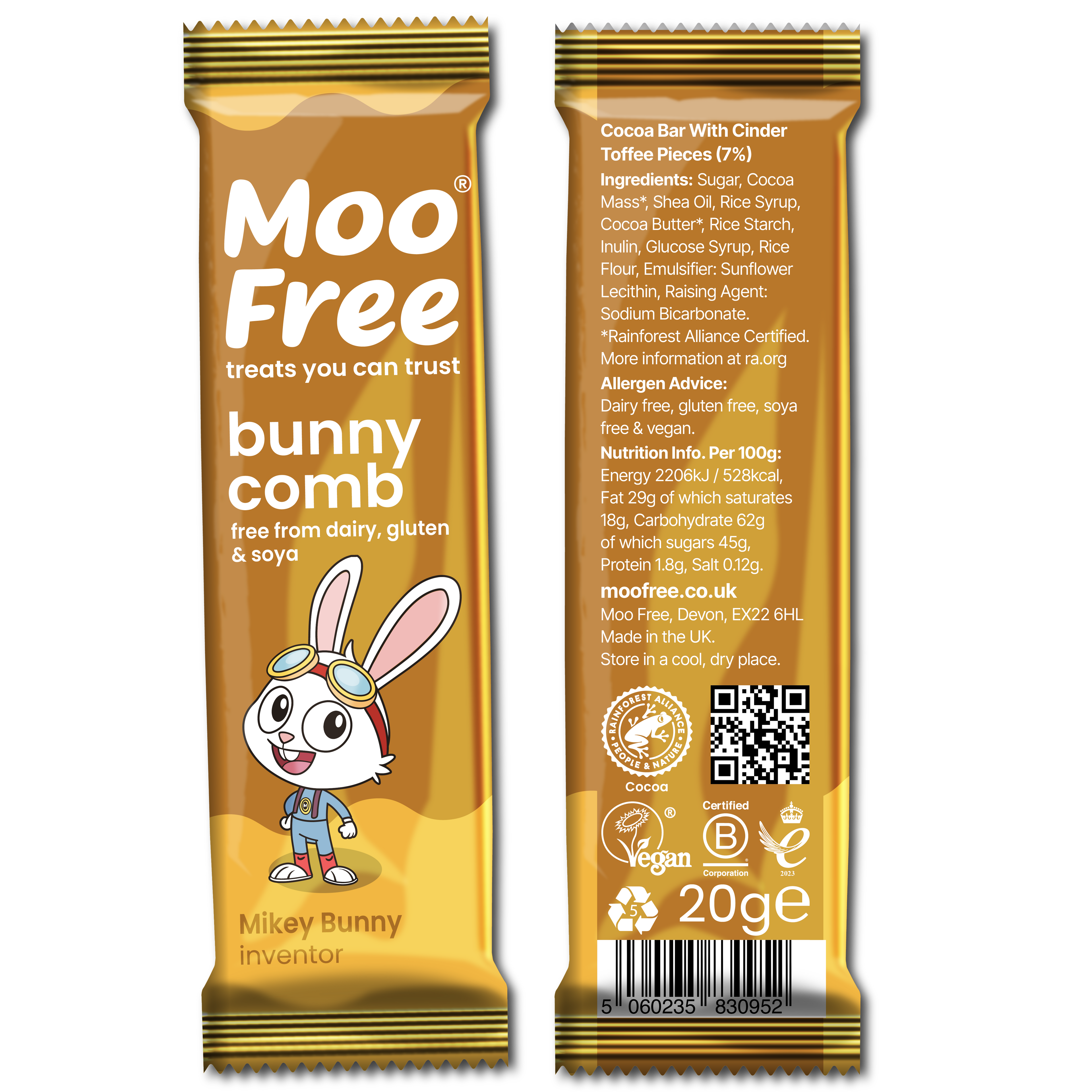 Mini Moo: Dairy Free & Vegan Bunnycomb Bars (20g)