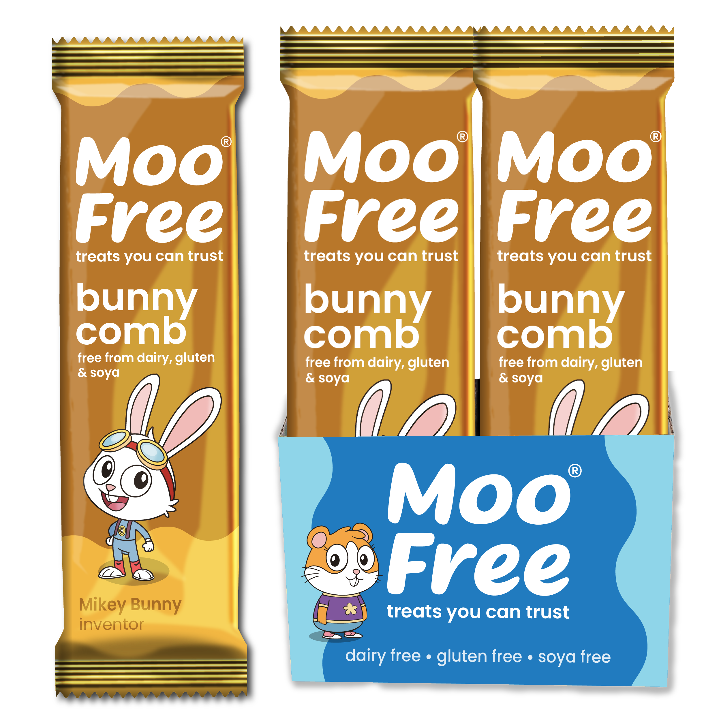 Mini Moo: Dairy Free & Vegan Bunnycomb Bars (20g)