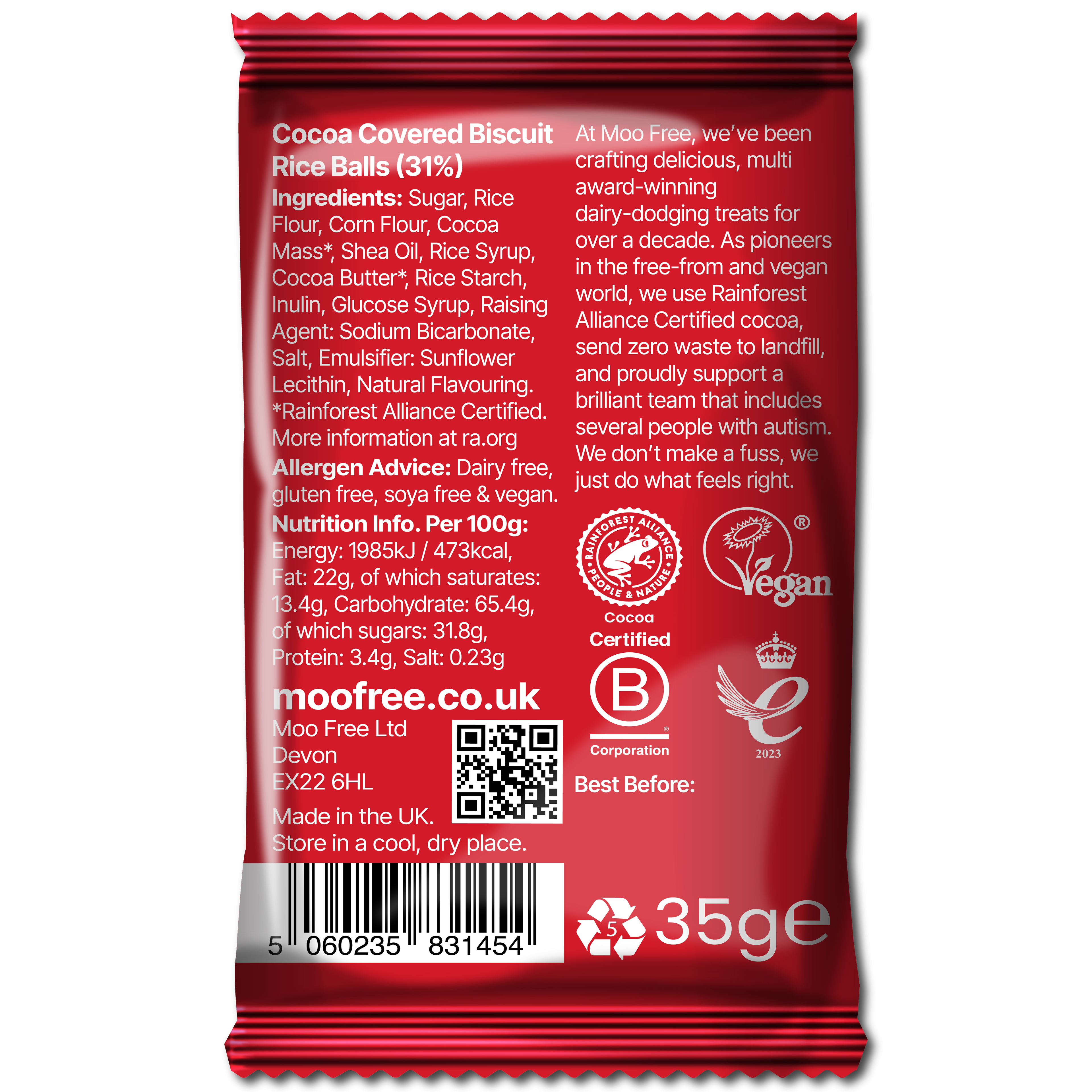 Choccy Rocks: Dairy Free & Vegan Moofreesas (35g)