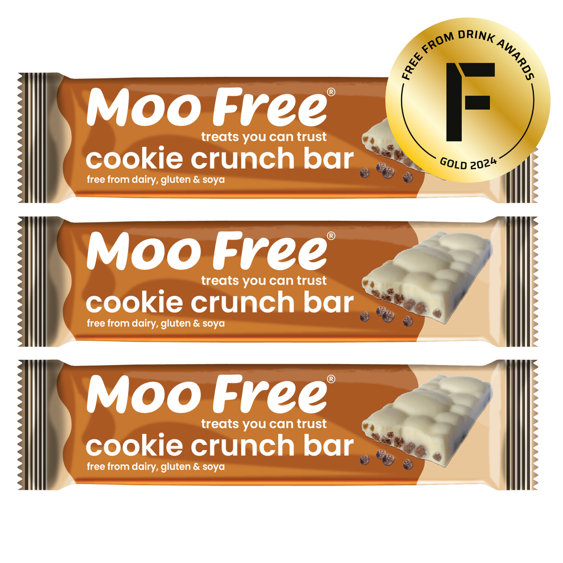 Snack Bars: Dairy Free &amp; Vegan Cookie Crunch White Chocolate Bars (35g)