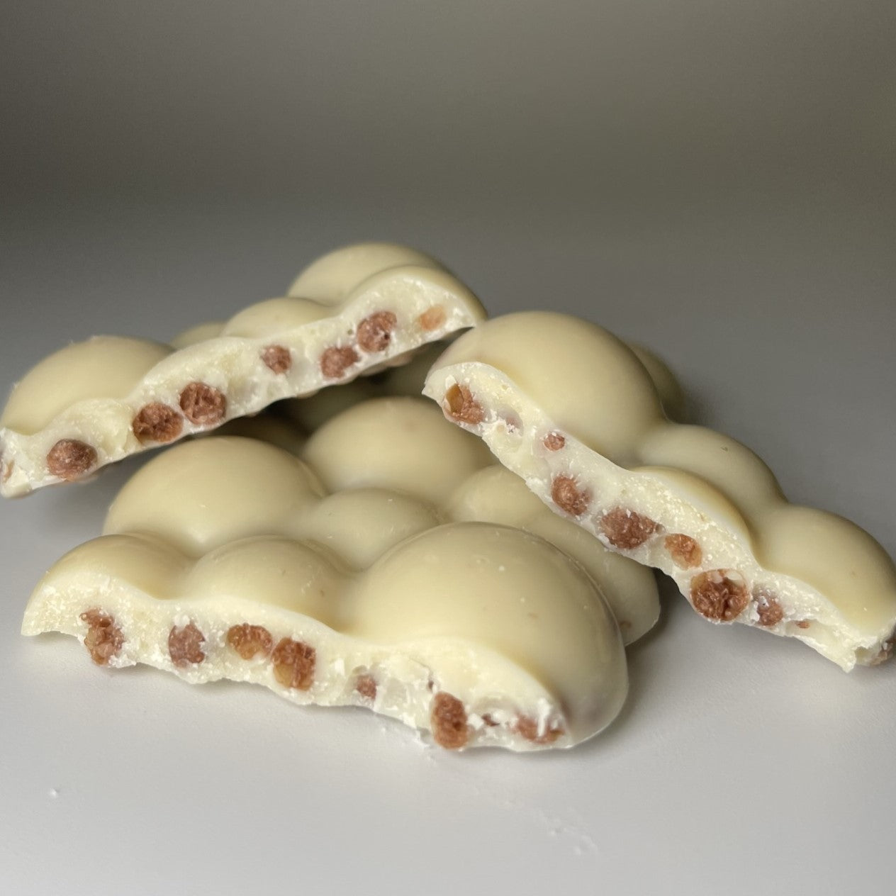 Wonky Choc Dairy Free White Cocoa bar with Biscuit Cocoa Rice Balls Pieces 500g