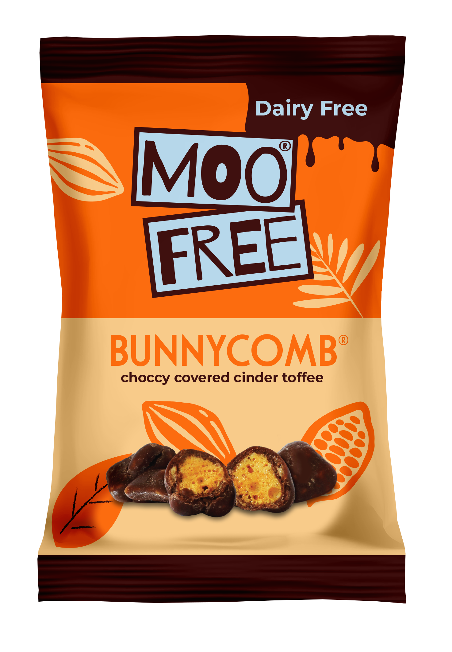Moo Free bag of bunnycomb choccy rocks