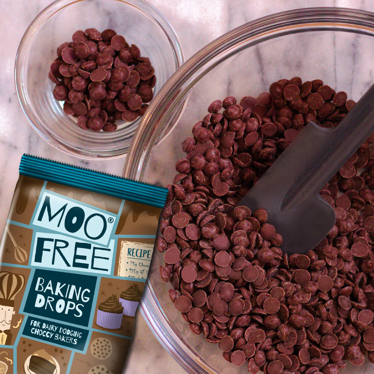 Baking Dairy Free &amp; Vegan Milk Chocolate Baking Drops x 2 (100g) *New Recipe*