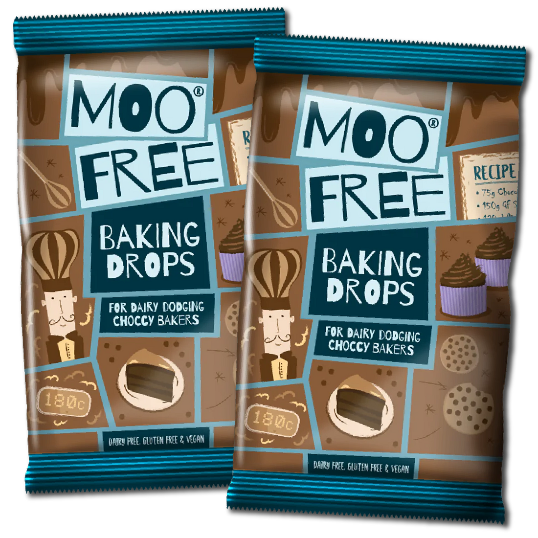 Baking Dairy Free &amp; Vegan Milk Chocolate Baking Drops x 2 (100g) *New Recipe*