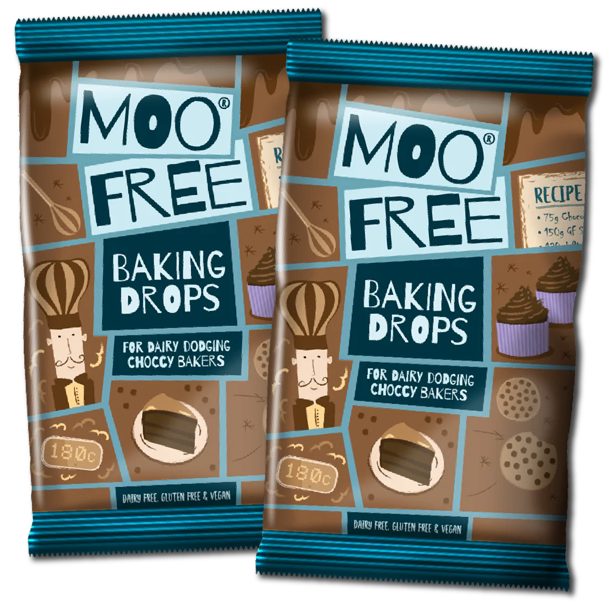 Baking Dairy Free &amp; Vegan Milk Chocolate Baking Drops x 2 (100g) *New Recipe*