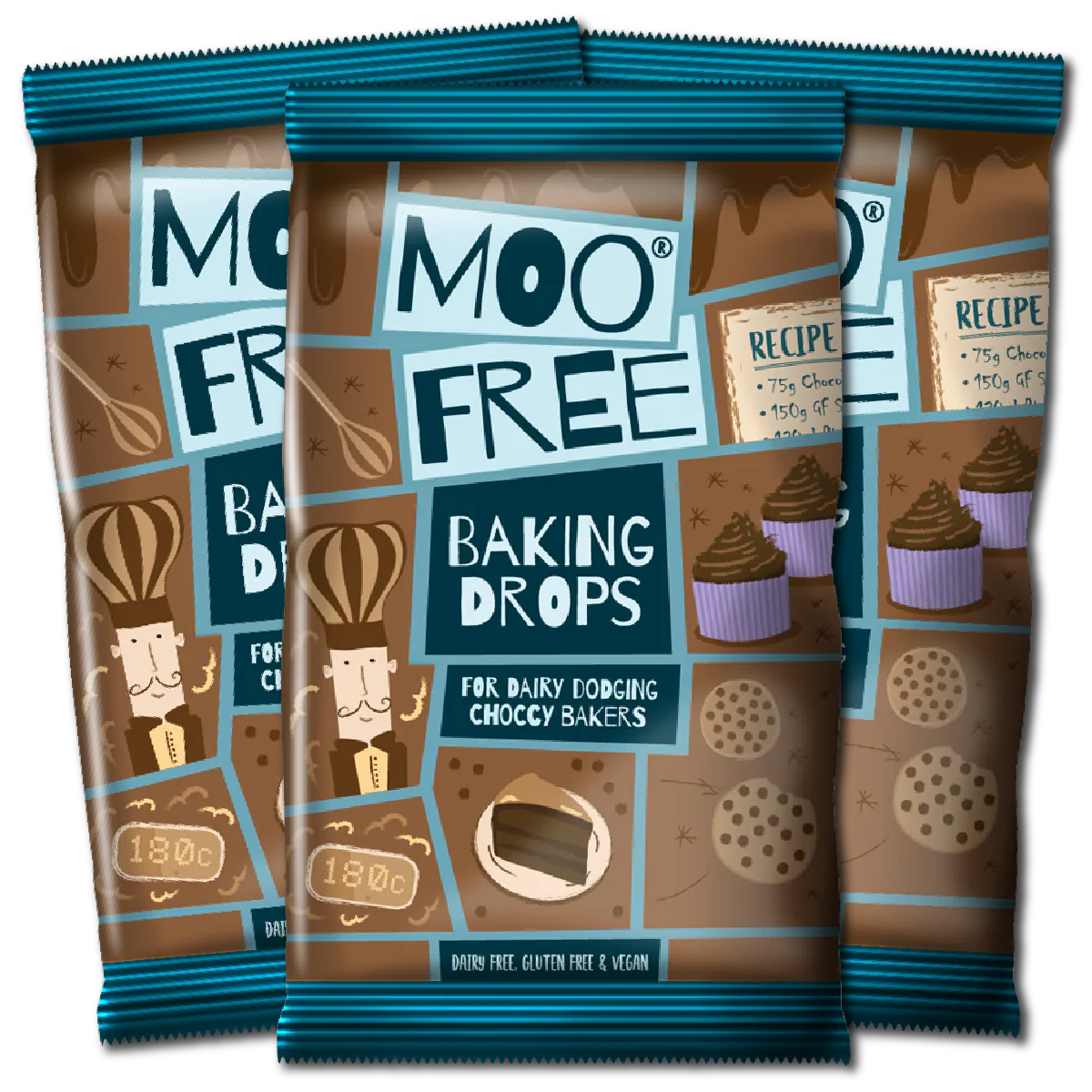 Baking Dairy Free &amp; Vegan Milk Chocolate Baking Drops x 2 (100g) *New Recipe*