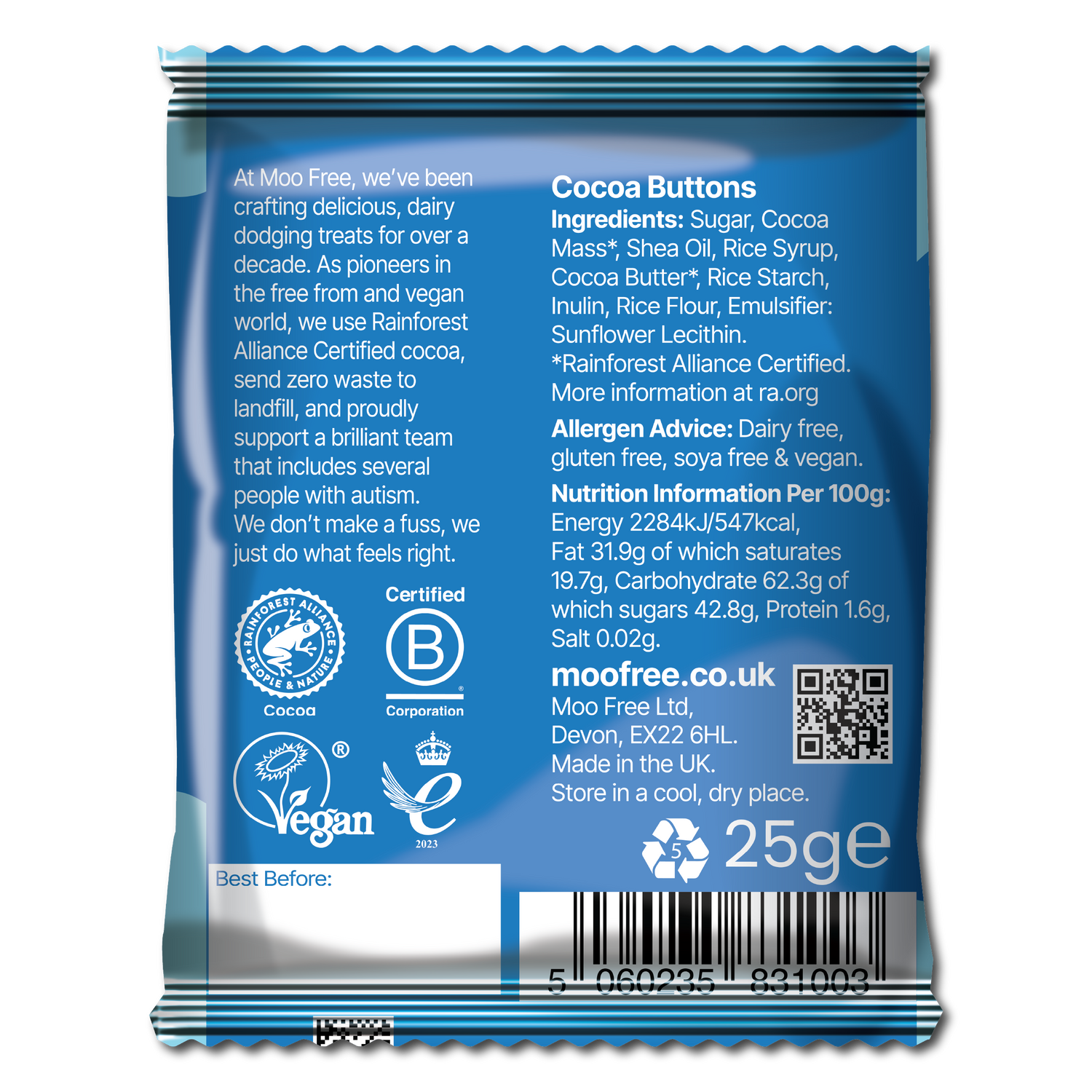 Buttons: Dairy Free &amp; Vegan Milk Chocolate Buttons (25g)