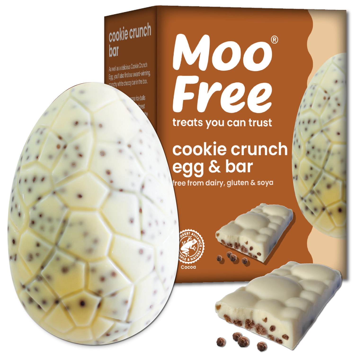 Easter: Free-From &amp; Vegan White Chocolate Cookie Easter Egg &amp; Bar (135g)