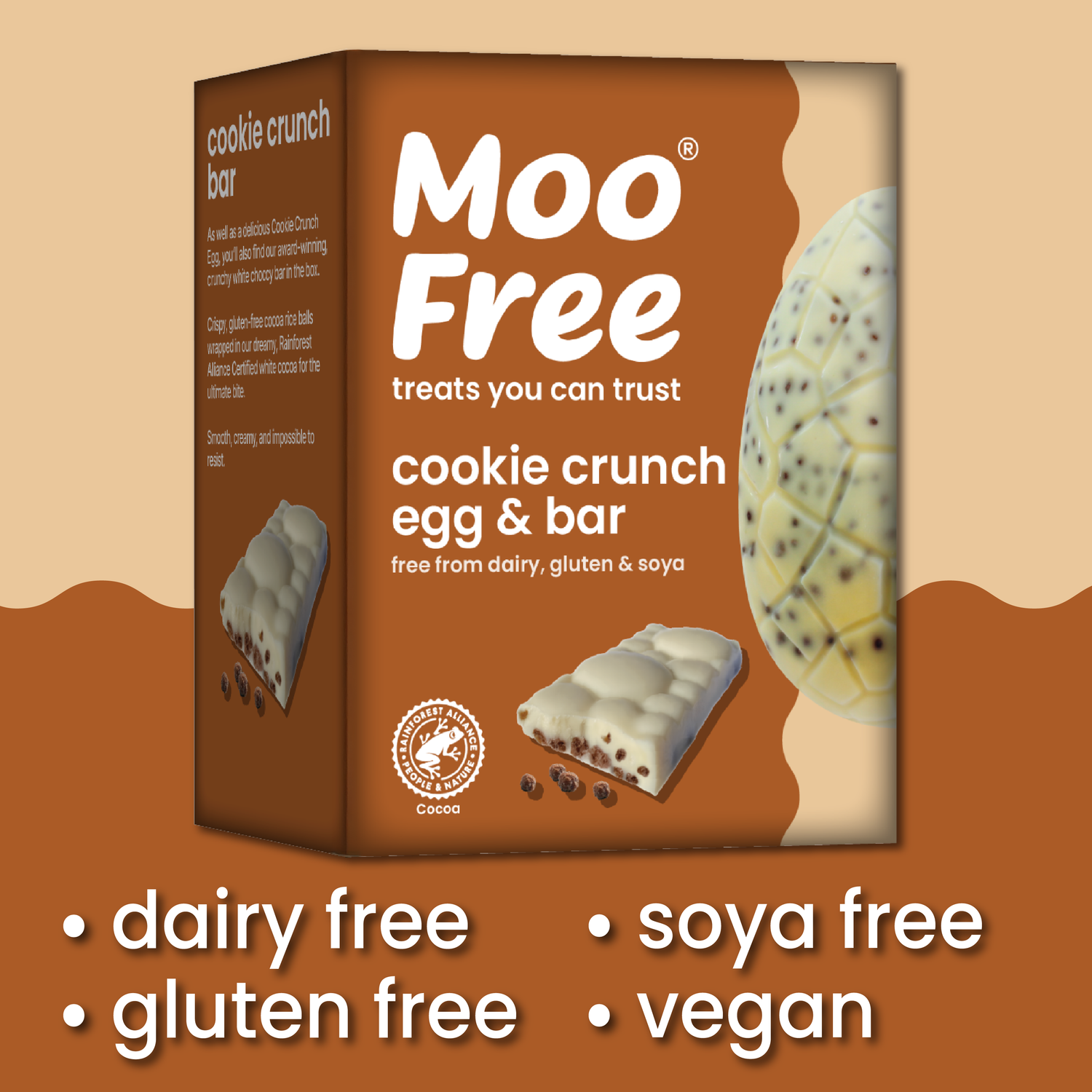 Easter: Free-From &amp; Vegan White Chocolate Cookie Easter Egg &amp; Bar (135g)
