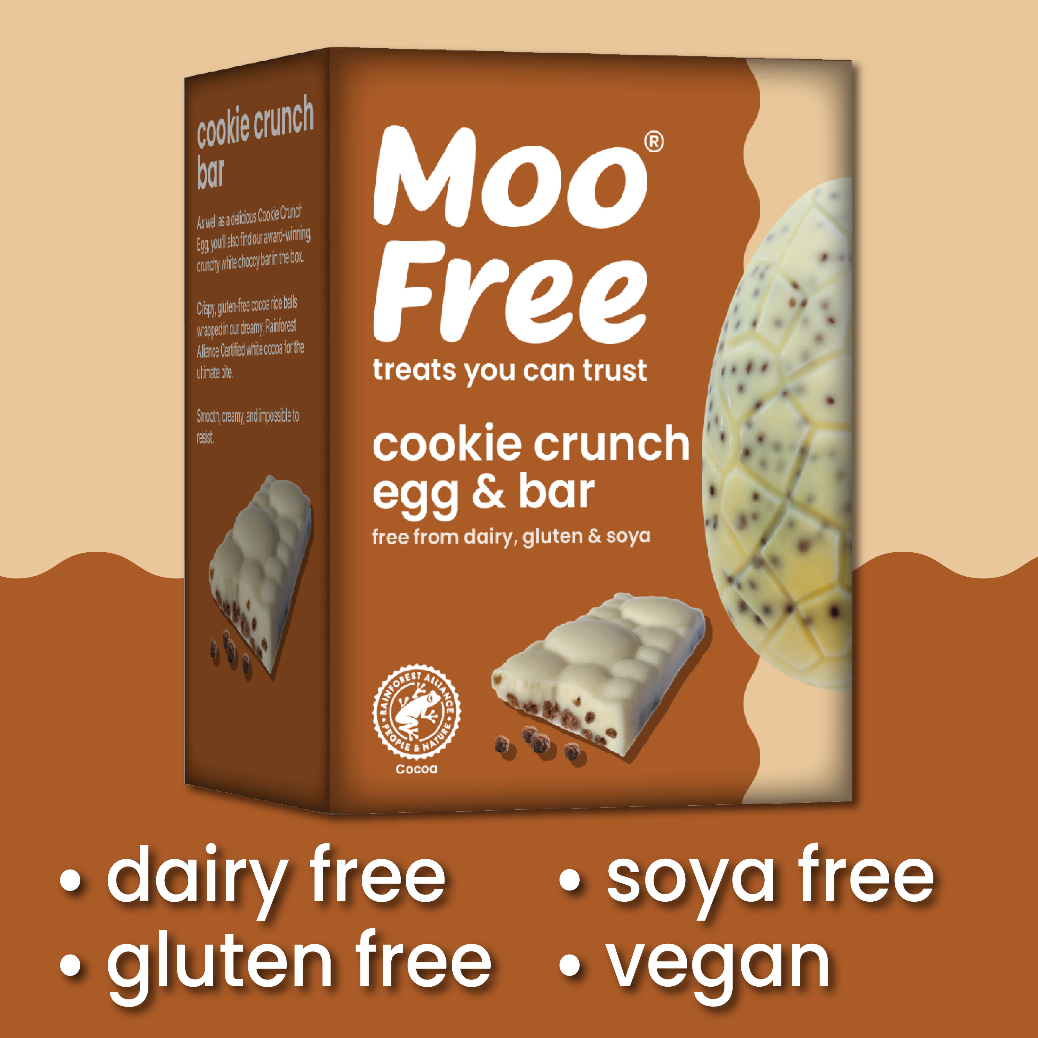 Easter: Free-From &amp; Vegan White Chocolate Cookie Easter Egg &amp; Bar (135g)