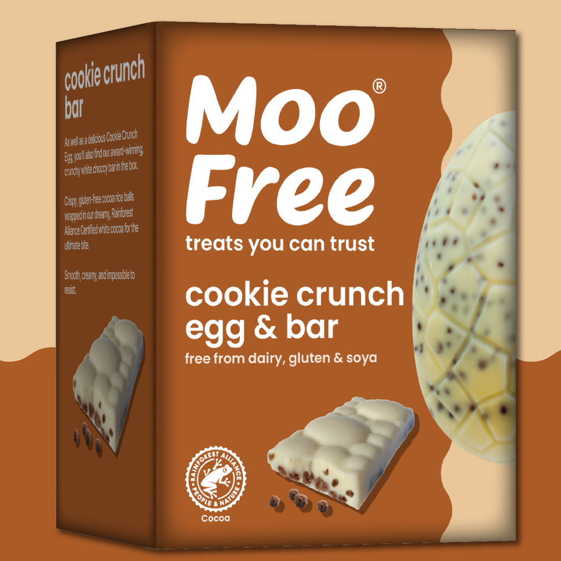 Easter: Free-From &amp; Vegan White Chocolate Cookie Easter Egg &amp; Bar (135g)