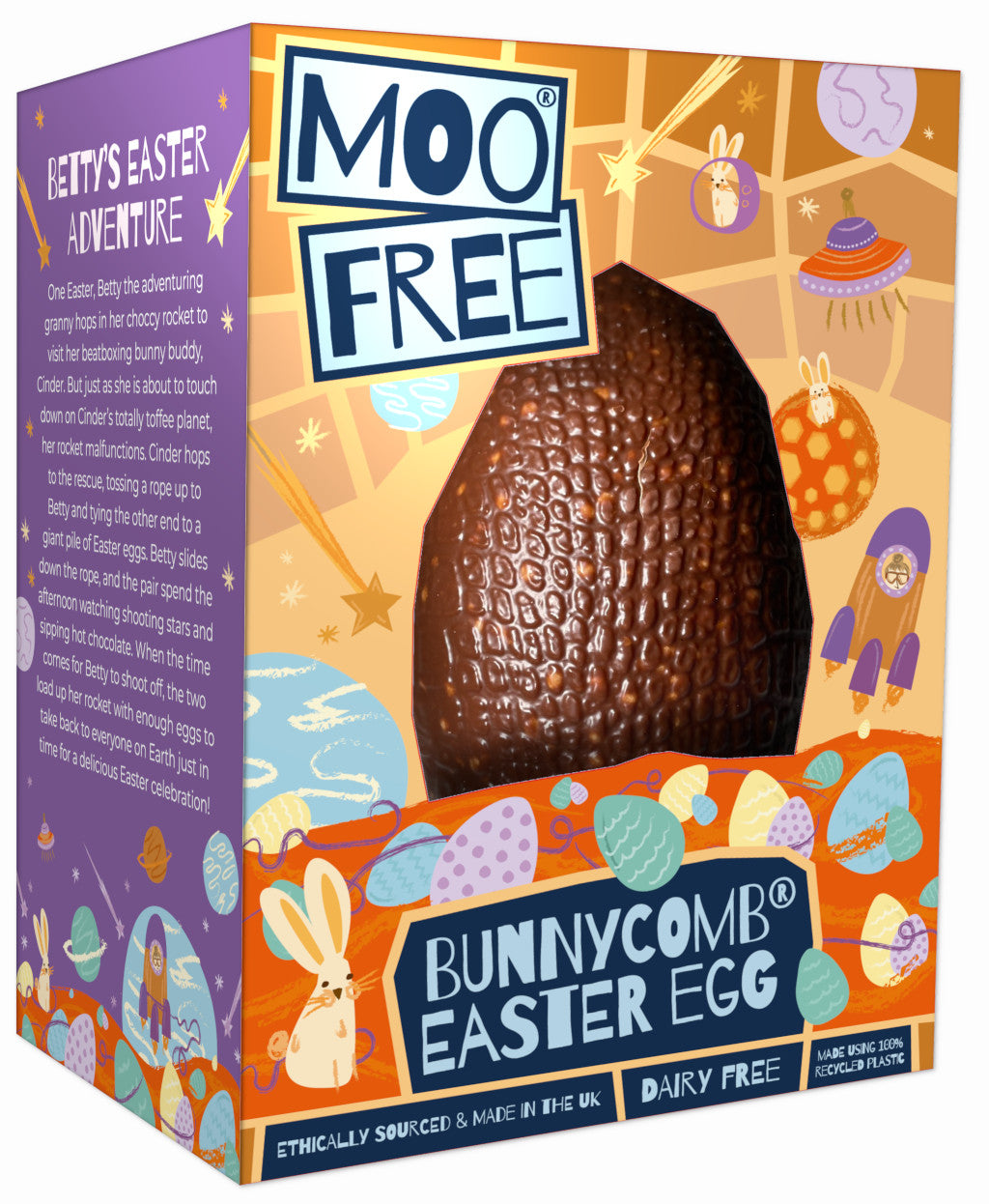 moo free dairy free bunnycomb easter egg