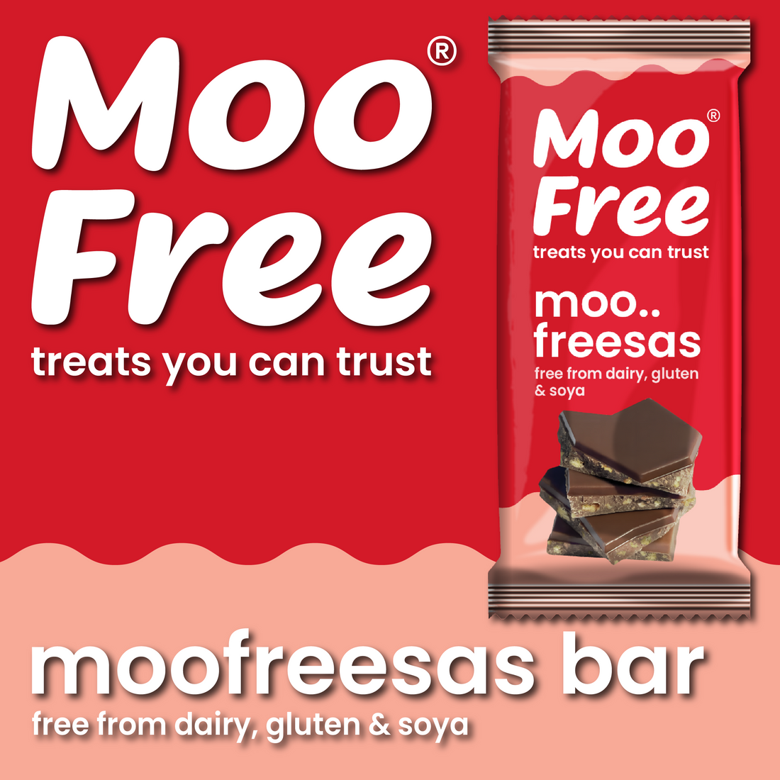 Large Bars: Dairy Free & Vegan Moofreesas Chocolate Bar (80g) x 2