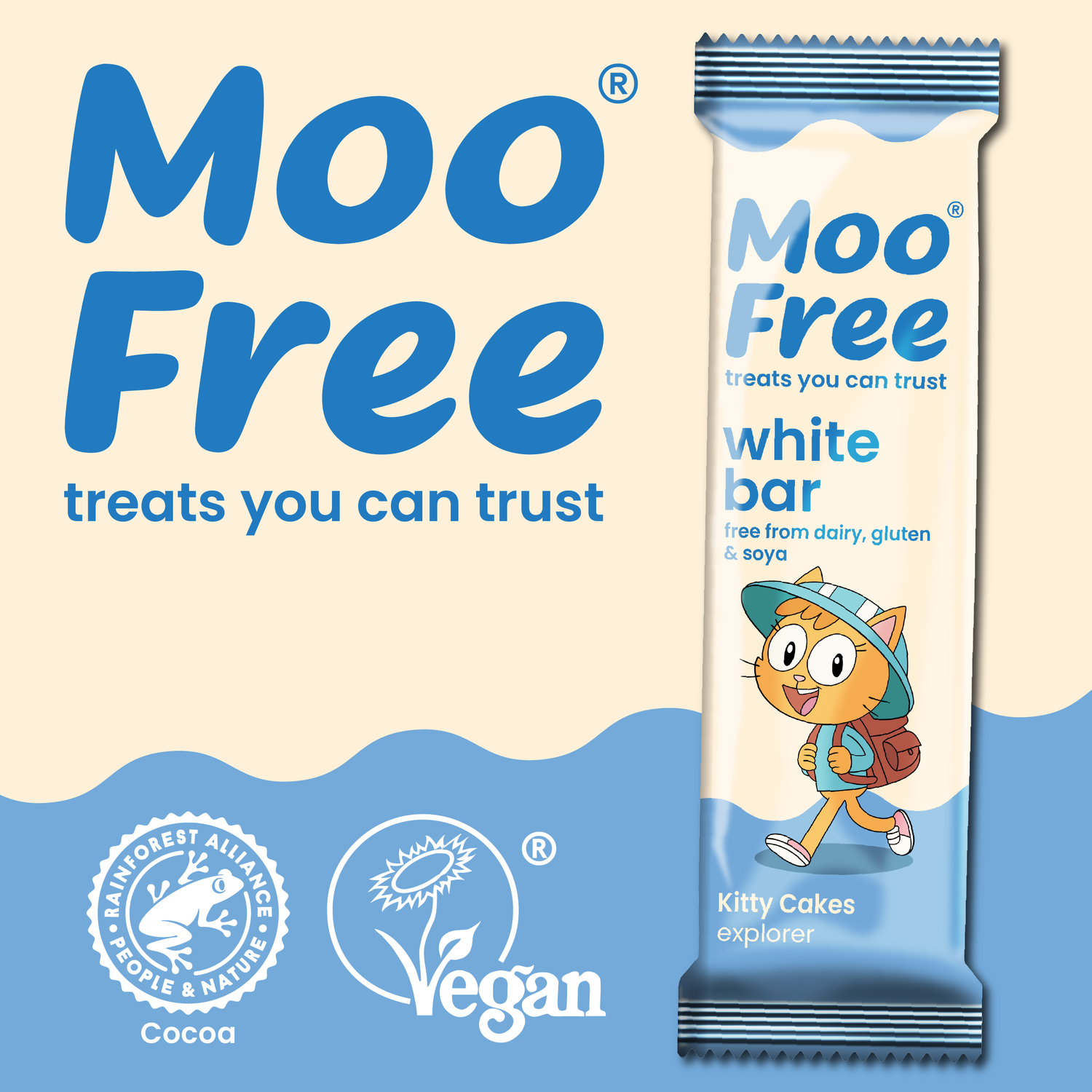 Mini Moo: Dairy Free &amp; Vegan White Chocolate Bars (20g)