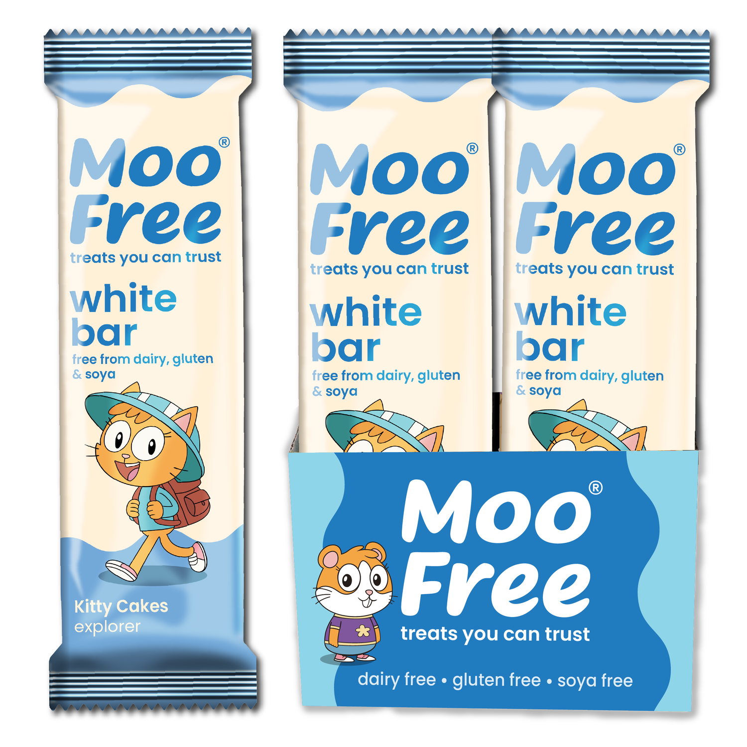 Mini Moo: Dairy Free &amp; Vegan White Chocolate Bars (20g)