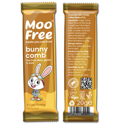 Mini Moo: Dairy Free &amp; Vegan Bunnycomb Bars (20g)