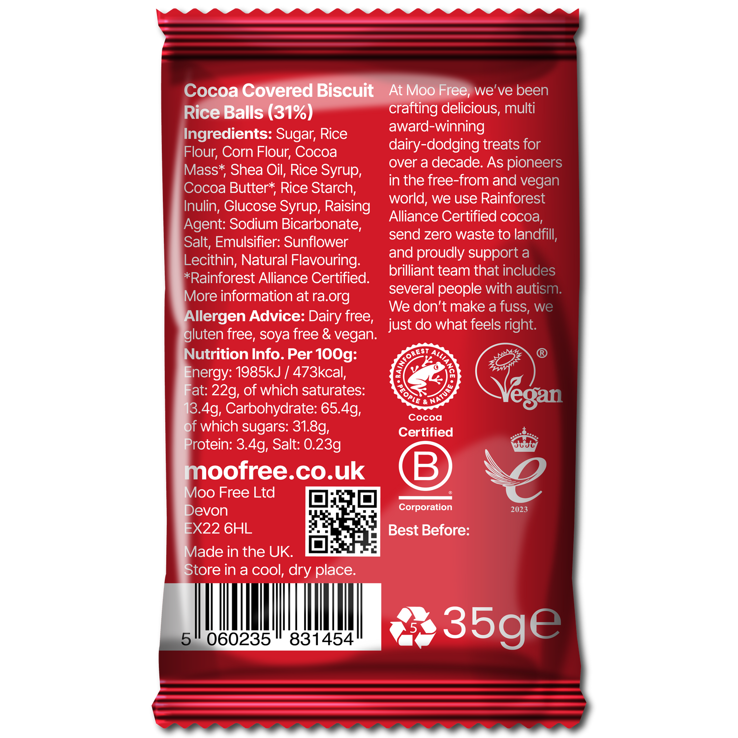 Choccy Rocks: Dairy Free &amp; Vegan Moofreesas (35g)