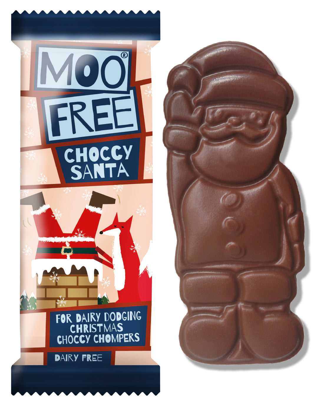moo free Christmas chocolate Santa