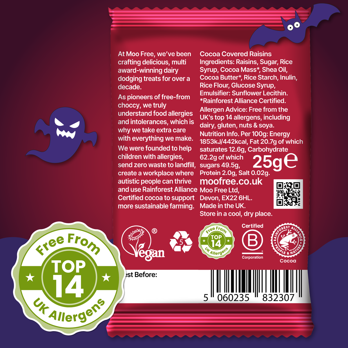 Halloween: Dairy Free &amp; Vegan Milk Spooky Raisins (25g)