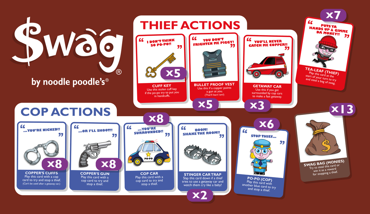 Swag Raffles Game SWAG The Quirky, Ethical Card Game of Fun and Silly Shouts – Moo Free